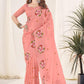 Premium Gold Crush Thread & Cutwork Embroidery Saree