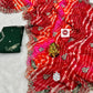 Premium C*C Lehriya Saree with Designer Peacock Work