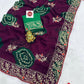 Premium Soft Georgette Bandhej Saree with Aari Work