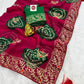 Premium Soft Georgette Bandhej Saree with Aari Work