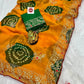 Premium Soft Georgette Bandhej Saree with Aari Work
