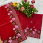 Premium Cherry Red Pure Geemichu Silk Saree