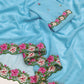Premium Pastel Elegance Multi-Thread Embroidered Saree