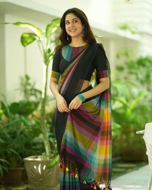 Soft Lightweight Pure Mul Mul Khadi Cotton Saree