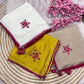 Elegant Charm Chinnon Embroidered Saree with Foil Print Blouse