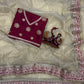 Soft Twil Net Saree with Premium Sequins & Dori Embroidery Blouse