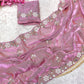 Elegant Fandy Satin Saree with Sequence Brits Work