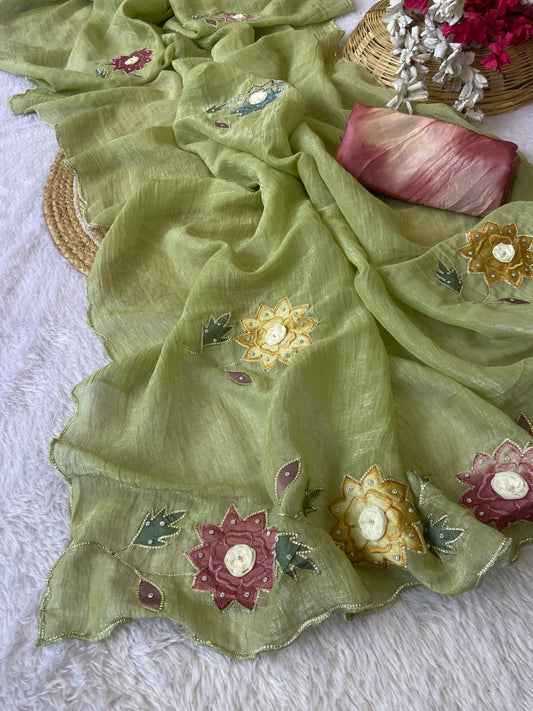 Premium Crunchy Fabric Designer Saree