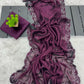 Black Ramgoli Shine Saree with Handmade Diamond Panel Work
