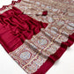 Premium Modal Satin Ajrakh Print Saree with Blouse