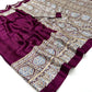 Premium Modal Satin Ajrakh Print Saree with Blouse