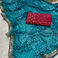 Premium Georgette Bandhani Foil Print Saree with Heavy Coding