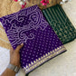 Premium Georgette Bandhani Foil Print Saree with Heavy Coding