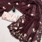 Premium Peach Butta Georgette Saree with Digital Print Riyon Blouse