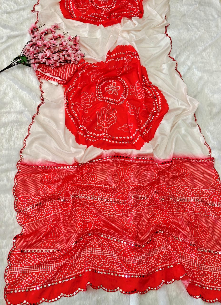 Premium Special Edition Designer Shiny Silk Saree with Digital Print