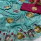 Premium Star Georgette Saree with Exquisite Handwork & Peach Butta