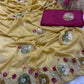 Premium Star Georgette Saree with Exquisite Handwork & Peach Butta