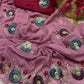 Premium Star Georgette Saree with Exquisite Handwork & Peach Butta