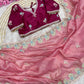 Premium Mono Banglori Saree with Multi-Thread Embroidery & Cutwork Border