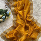 Premium Gold Crush Silk Saree with Heavy Zari, Sequins & Coding