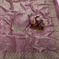 Space Silk Pink Saree with Original Jarkhan Diamond Work
