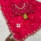 Pure Soft Crepe Silk Saree with Heavy C-Pallu Beads Work
