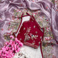 Soft Jimichu Silk Party Wear Saree With Multi Embroidery Work