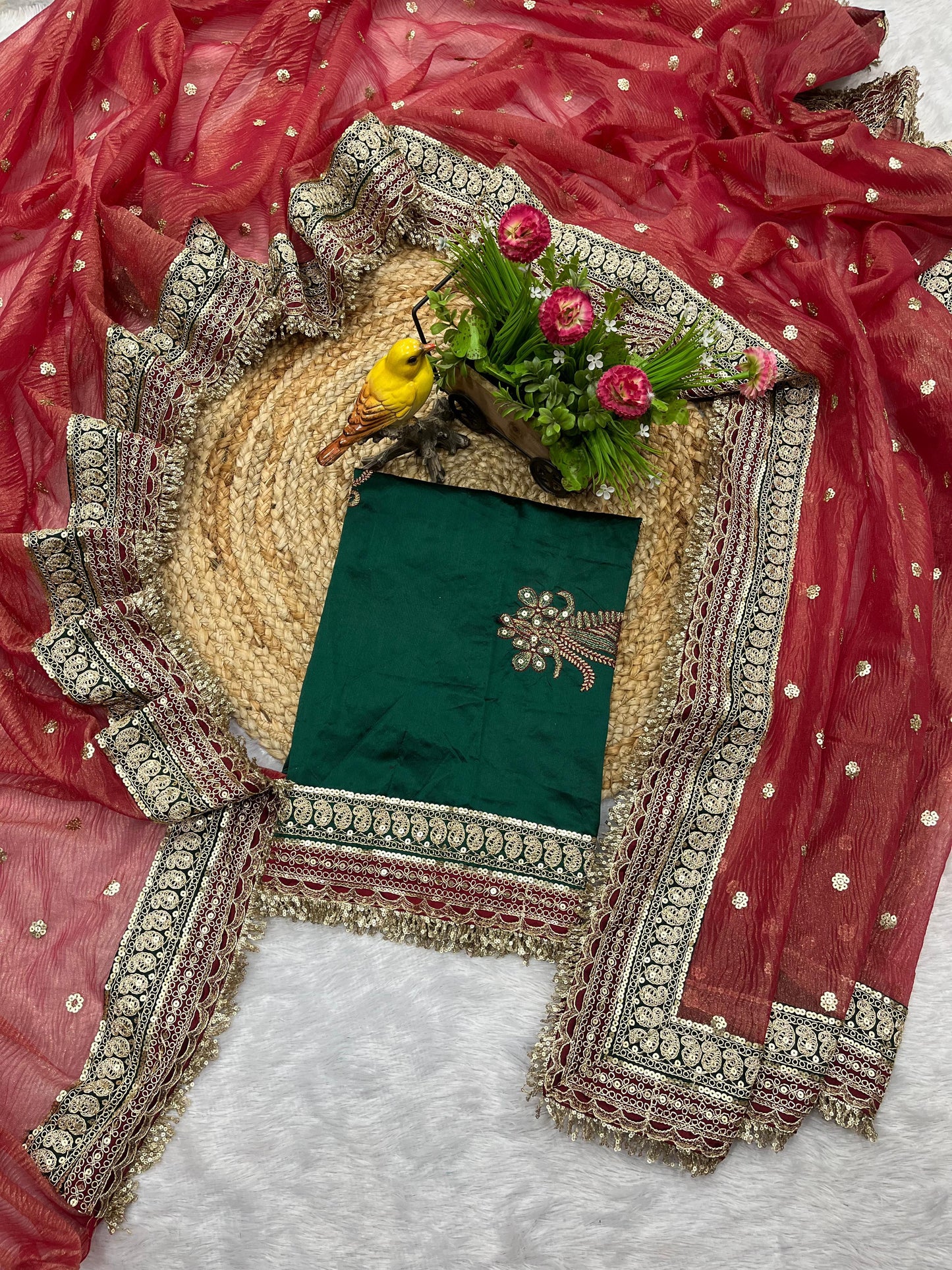 Premium Banarasi Heavy Twill Crush Jari Weave Saree