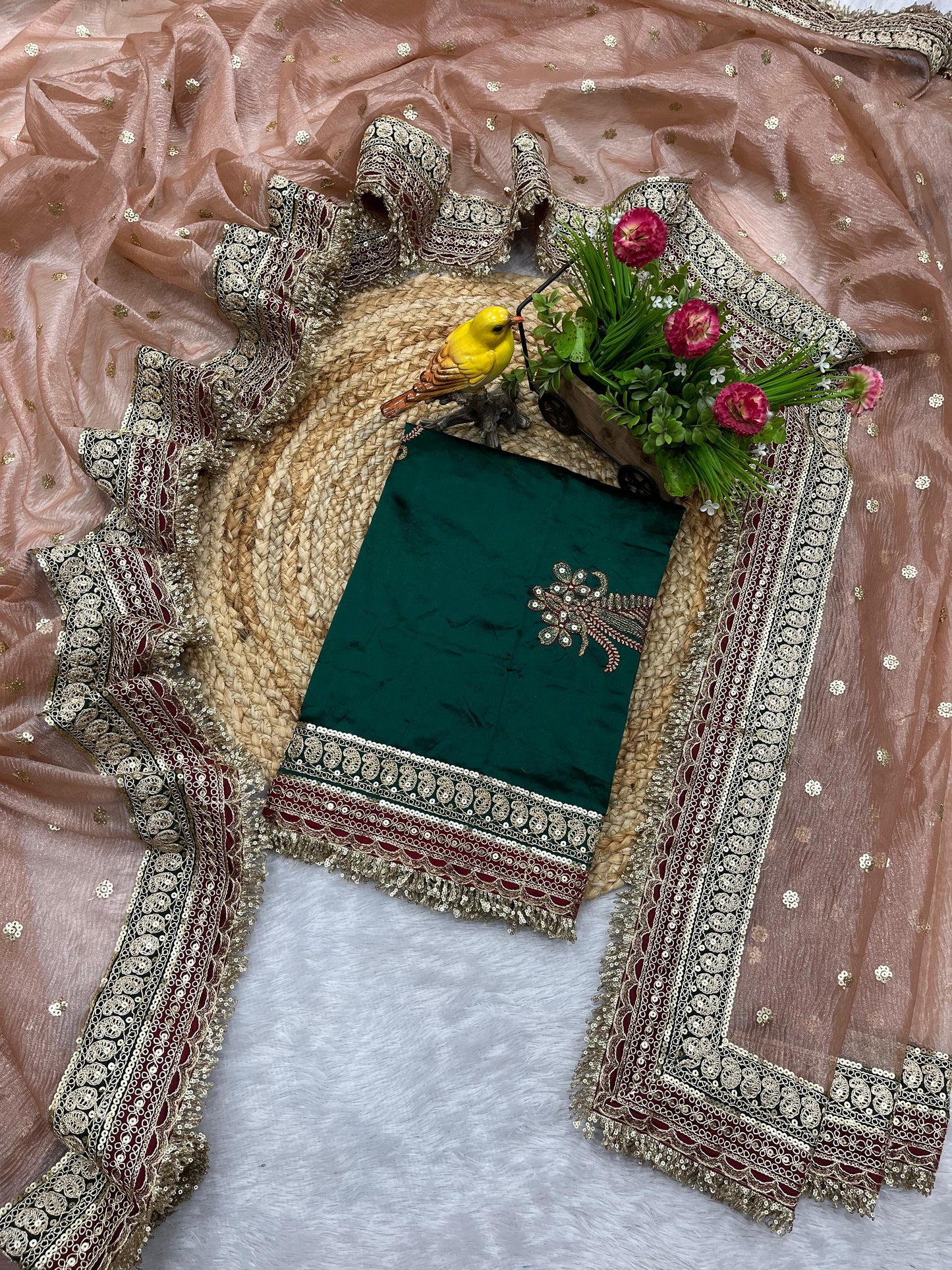 Premium Banarasi Heavy Twill Crush Jari Weave Saree