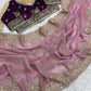 Premium Fendy Satin Saree with Multi-Sequence Embroidery Work