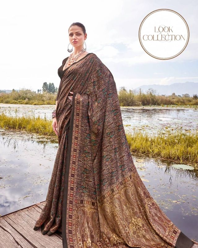 NORTH BEATS – Premium Printed Pashmina Silk Saree