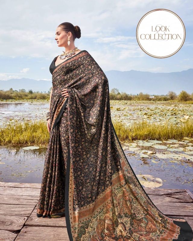 NORTH BEATS – Premium Printed Pashmina Silk Saree