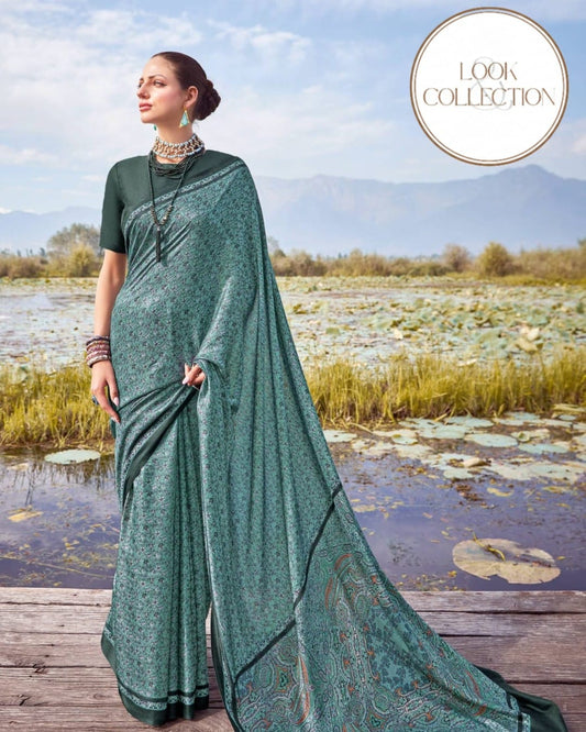 NORTH BEATS – Premium Printed Pashmina Silk Saree