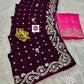 Premium Dola Viscose Saree with Jari Weaving & Pita Embroidery Work