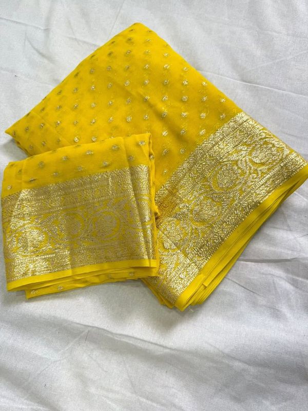 Premium Viscose Georgette Saree With Running Blouse