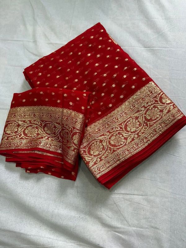 Premium Viscose Georgette Saree With Running Blouse