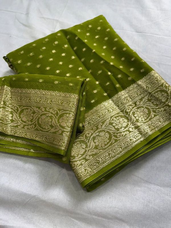 Premium Viscose Georgette Saree With Running Blouse