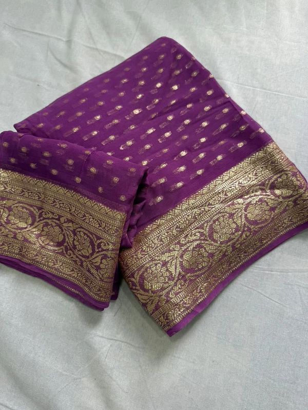 Premium Viscose Georgette Saree With Running Blouse