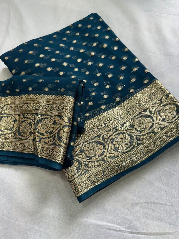 Premium Viscose Georgette Saree With Running Blouse