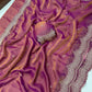 Moss Satin Dual Shade Saree With Multi Embroidery Work