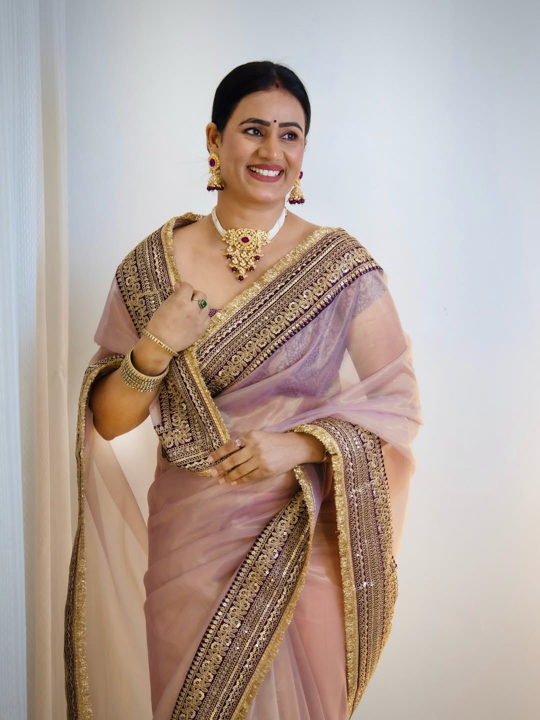 Luxury Soft Twill Net Saree With Heavy Sequin & Jari Dori Work