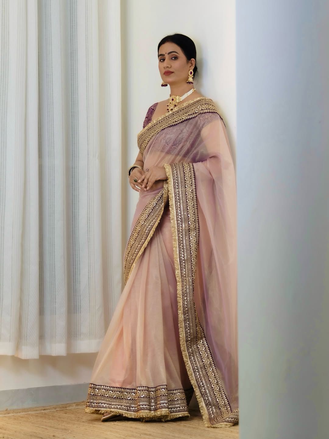 Luxury Soft Twill Net Saree With Heavy Sequin & Jari Dori Work