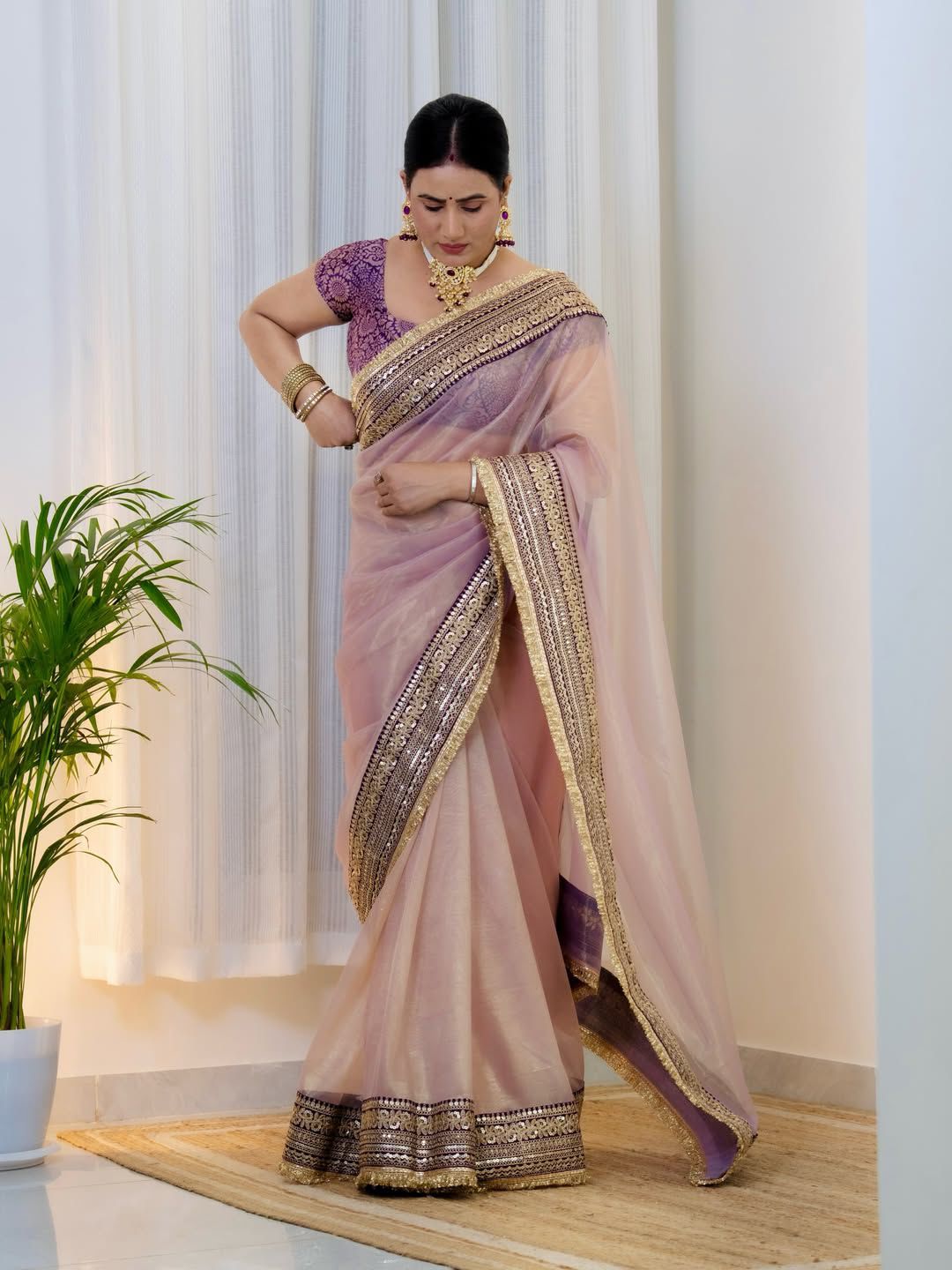 Luxury Soft Twill Net Saree With Heavy Sequin & Jari Dori Work