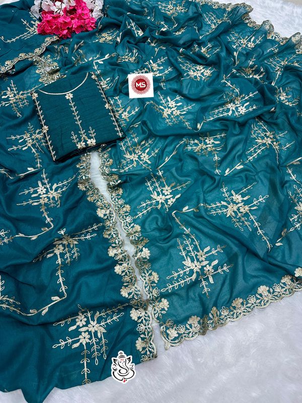 Premium Soft Star Georgette Saree with Full C Pallu