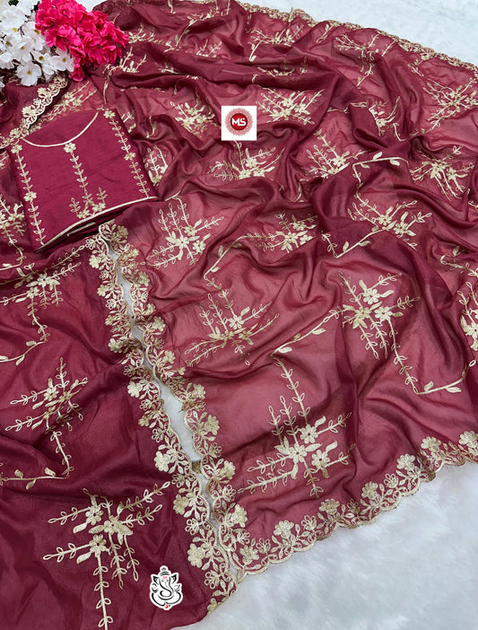 Premium Soft Star Georgette Saree with Full C Pallu