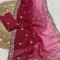 Designer Chocolate Padded Saree with Resham–Jari
