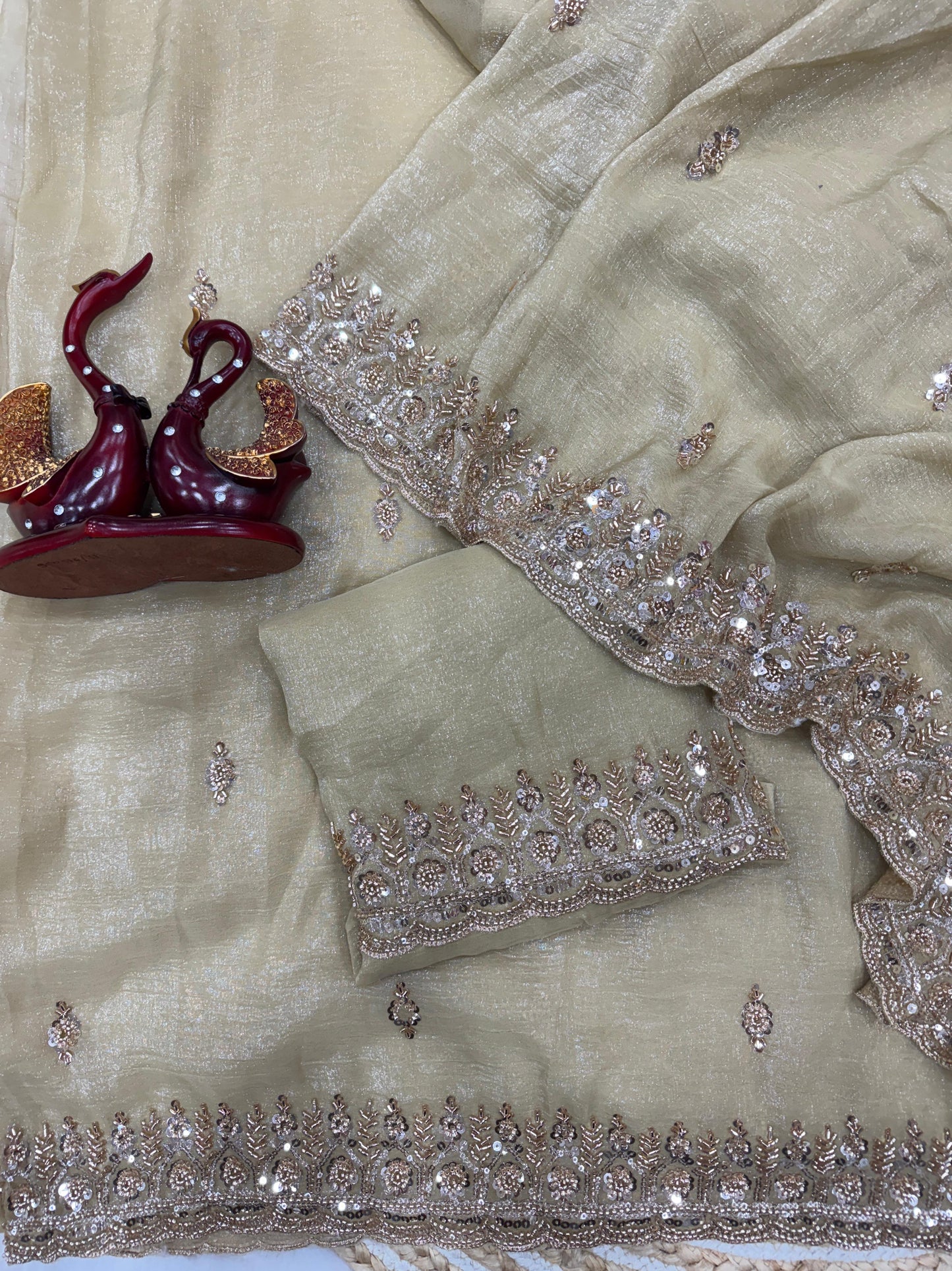 Premium Soft Crunchy Silk Saree Katdana & Sequins Handwork