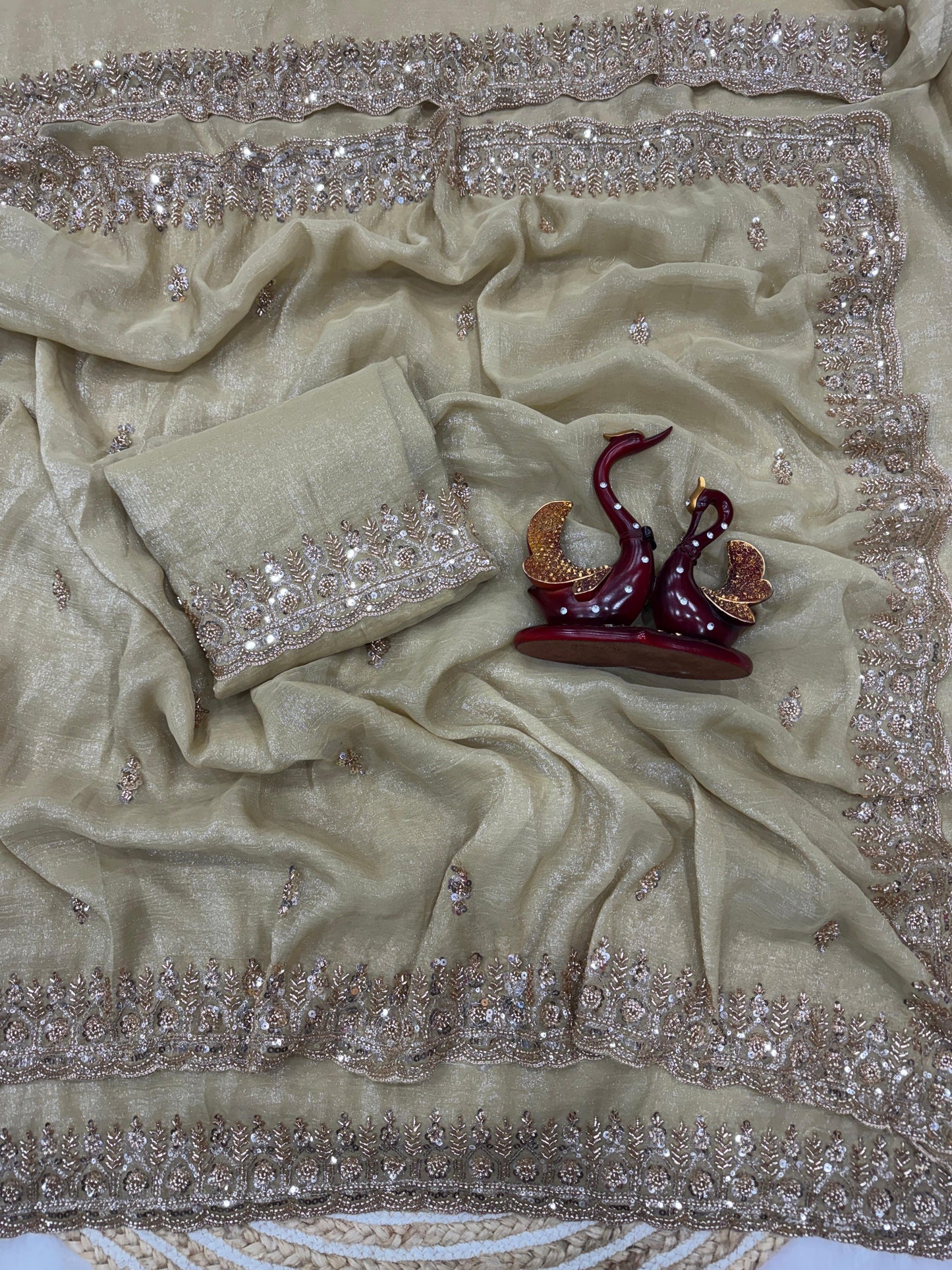 Premium Soft Crunchy Silk Saree Katdana & Sequins Handwork