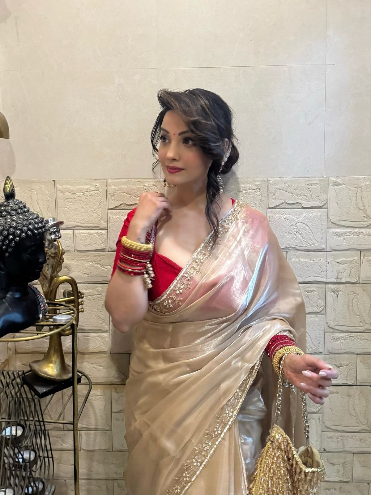 Premium Soft Jimmy Choo Saree Sequins & Katdana Handwork