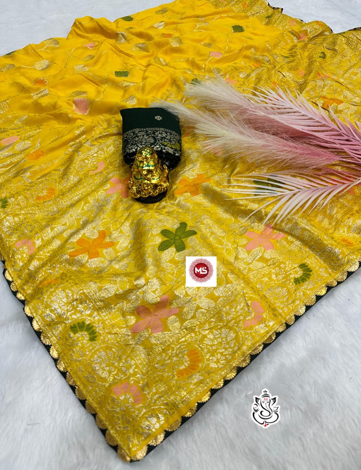 Rich Border Work Banarasi Meena Dola Silk Saree